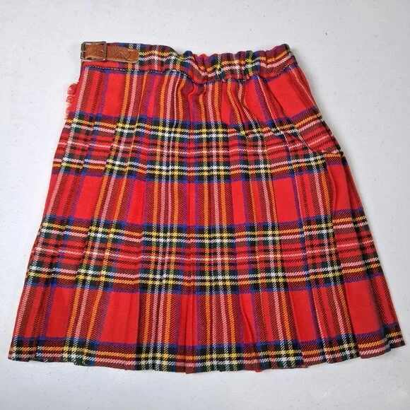 Smiths Bermuda Kilt Youth Size 4 Red Royal Stewart Tartan Traditional England - Picture 3 of 16